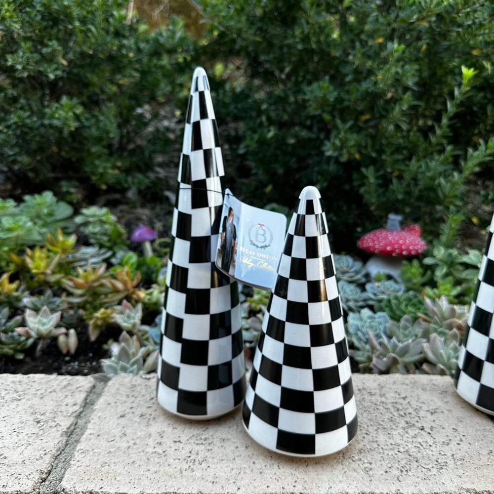 Becki Owens holiday collection black white checkered Christmas tree LARGE - Picture 11 of 12